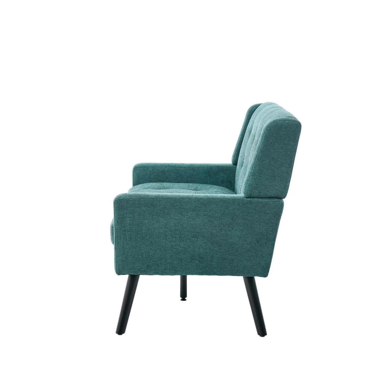 SITZBANK 2-Sitzer Leinenoptik mit Knopfheftung, Massivholzbeinen 119/75/88 cm Waldgrün - Waldgrün, Textil (75/88/119cm) - Redom