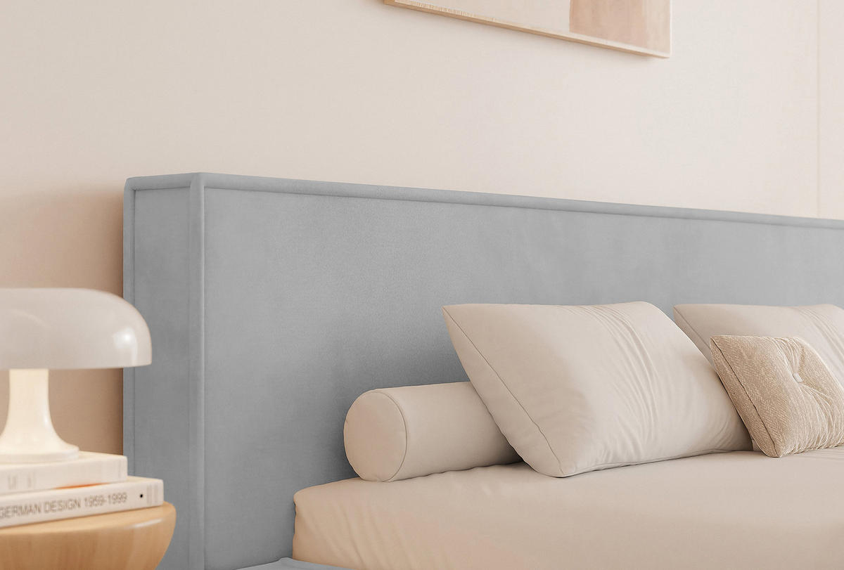 POLSTERBETT Mendocino Classic 160x200 cm, Hellgrau - Hellgrau, Textil (160/200cm) - Fedve