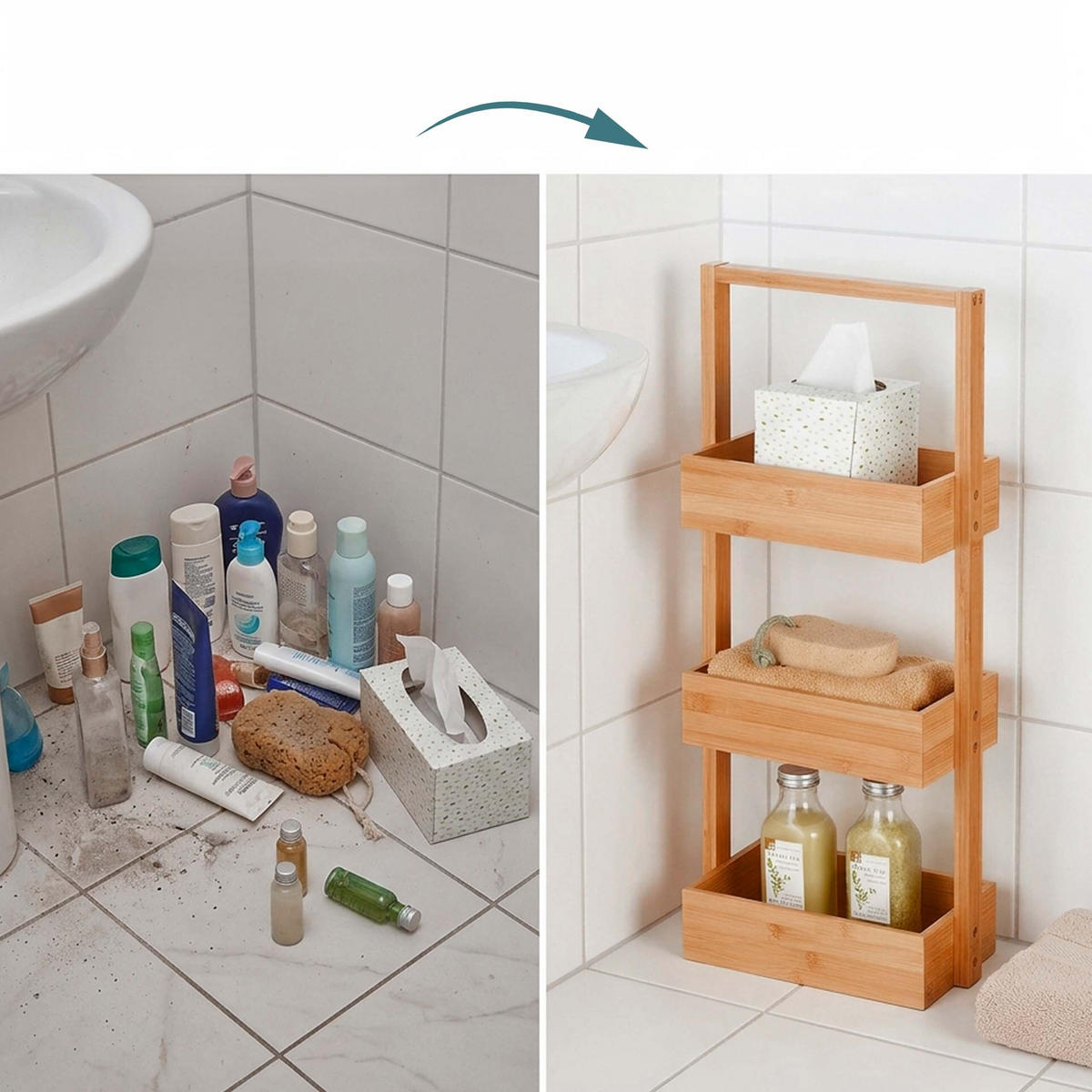 BADREGAL - Hellbraun, Holz/Holzwerkstoff (26/70/17cm) - Relaxdays