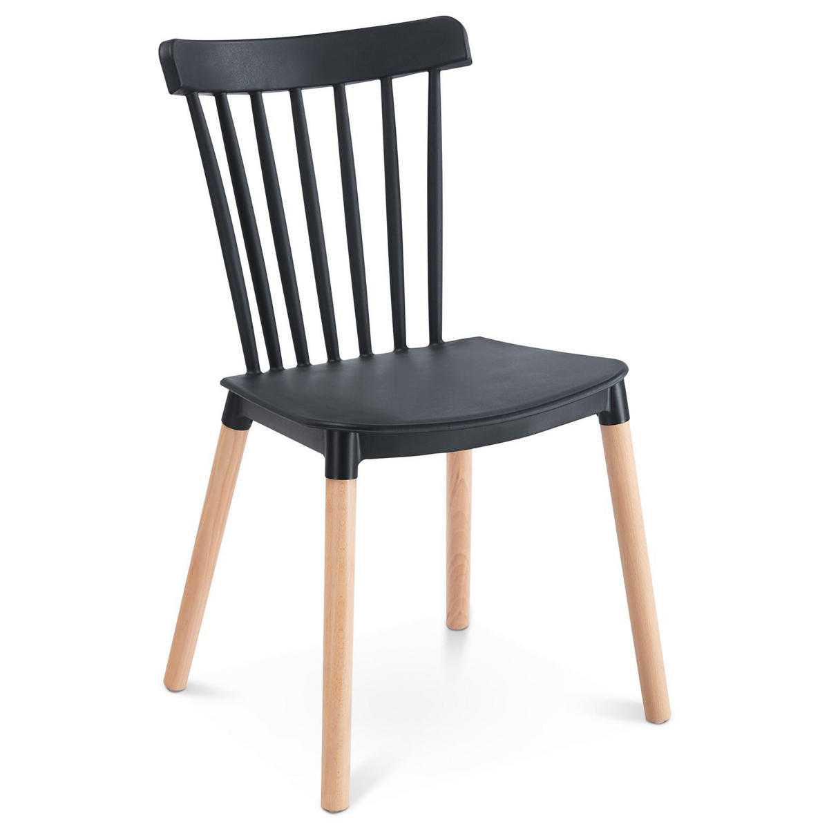 ESSZIMMERSTUHL RAVI 4er-Set schwarz - Schwarz, Kunststoff (43/79/54cm) - IDIMEX