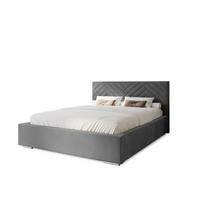 POLSTERBETT Aura 120x200 cm, Doppelbett mit Bettkasten und Lattenrost aus Holz, Velourstoff: Dunkelgrau - Dunkelgrau, Holz/Kunststoff (120/200cm) - Marpur