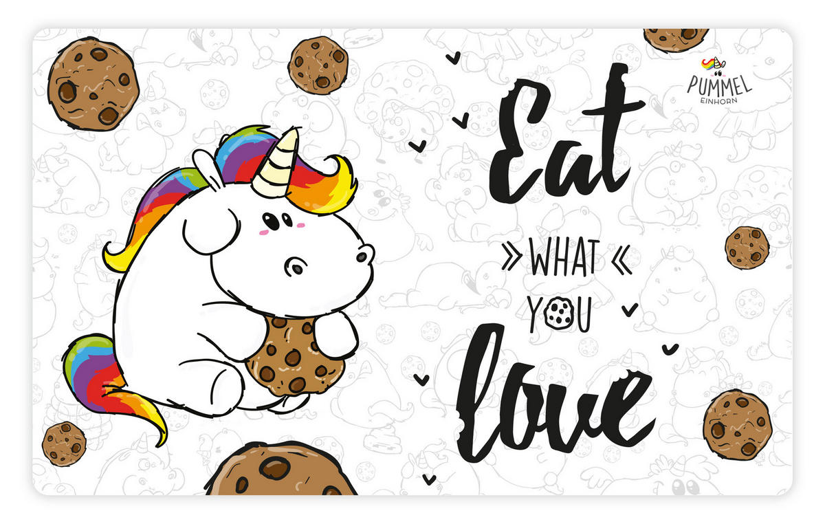 BRETTCHEN Pummel and Friends Eat what you love Mehrfarbig 14,5 x 23,5 cm - Multicolor, Kunststoff (14.5/23.5cm) - United Labels