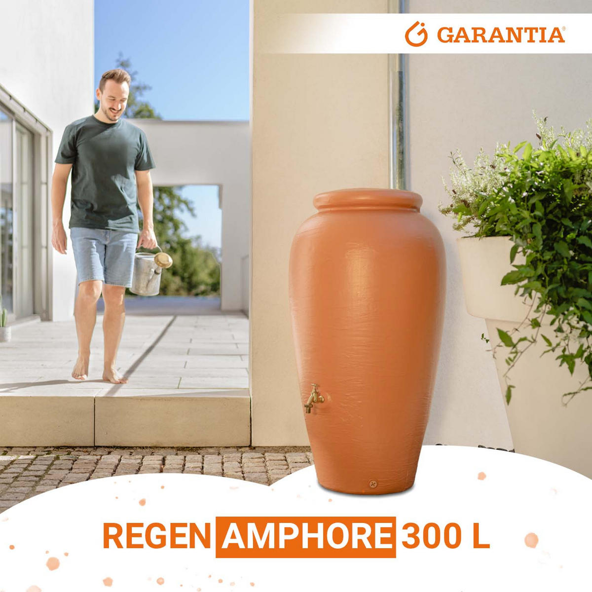 AMPHORE Regentonne 300 L, kotta - Terracotta, Kunststoff (68/129/68cm) - GARANTIA