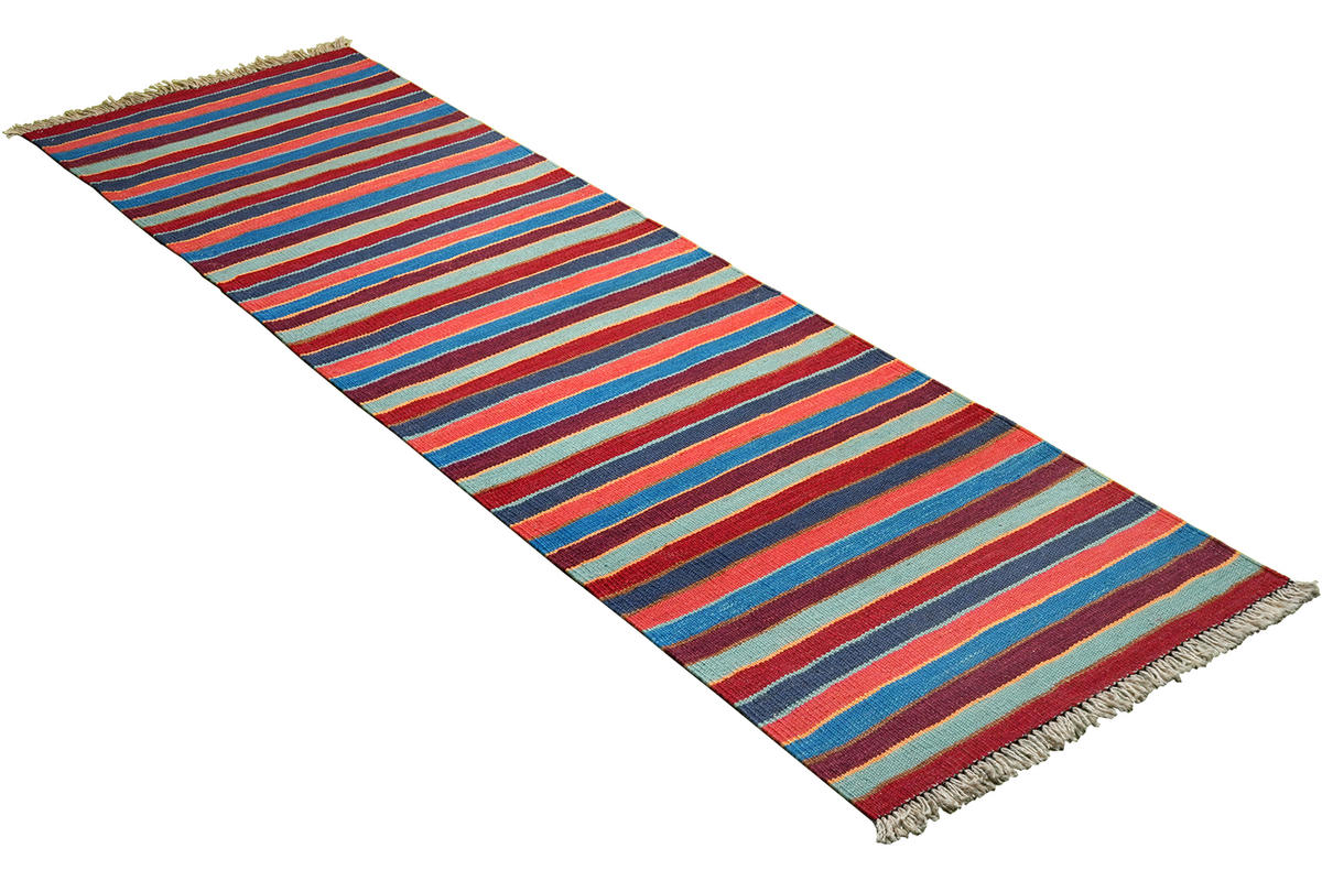 HANDWEBTEPPICH Kelim Gashgai Mehrfarbig 199/60 cm Schurwolle - Multicolor, Textil (60/199cm) - Looma