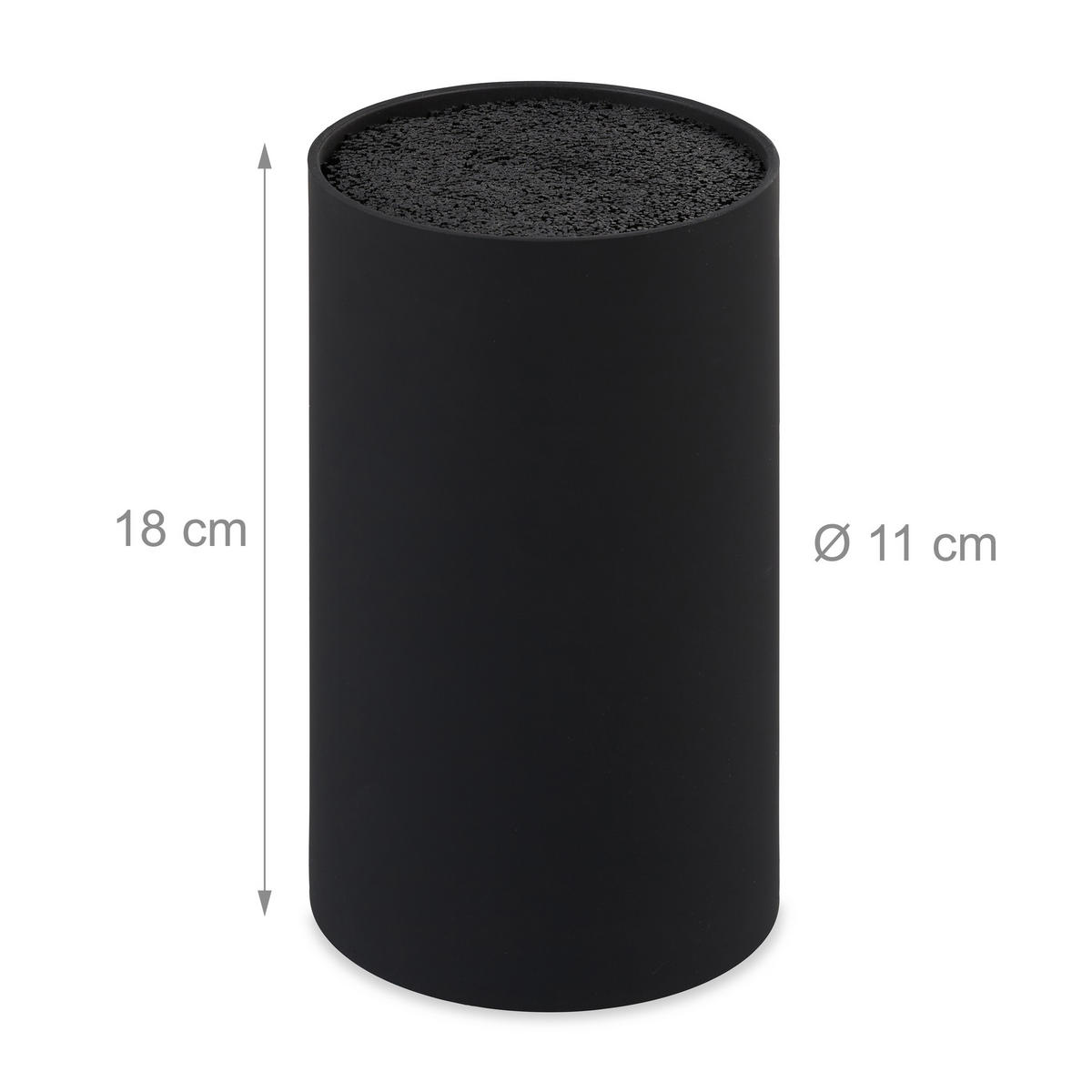 MESSERBLOCK - Schwarz, Kunststoff (11/18/11cm) - Relaxdays