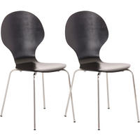 BESUCHERSTUHL Ede - 2er Set schwarz - Schwarz, Metall (43/68/45cm) - TPFLiving