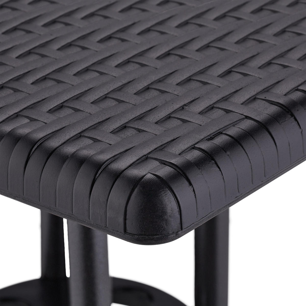 GARTENTISCH - Schwarz, Kunststoff/Metall (61/61/75cm) - Relaxdays
