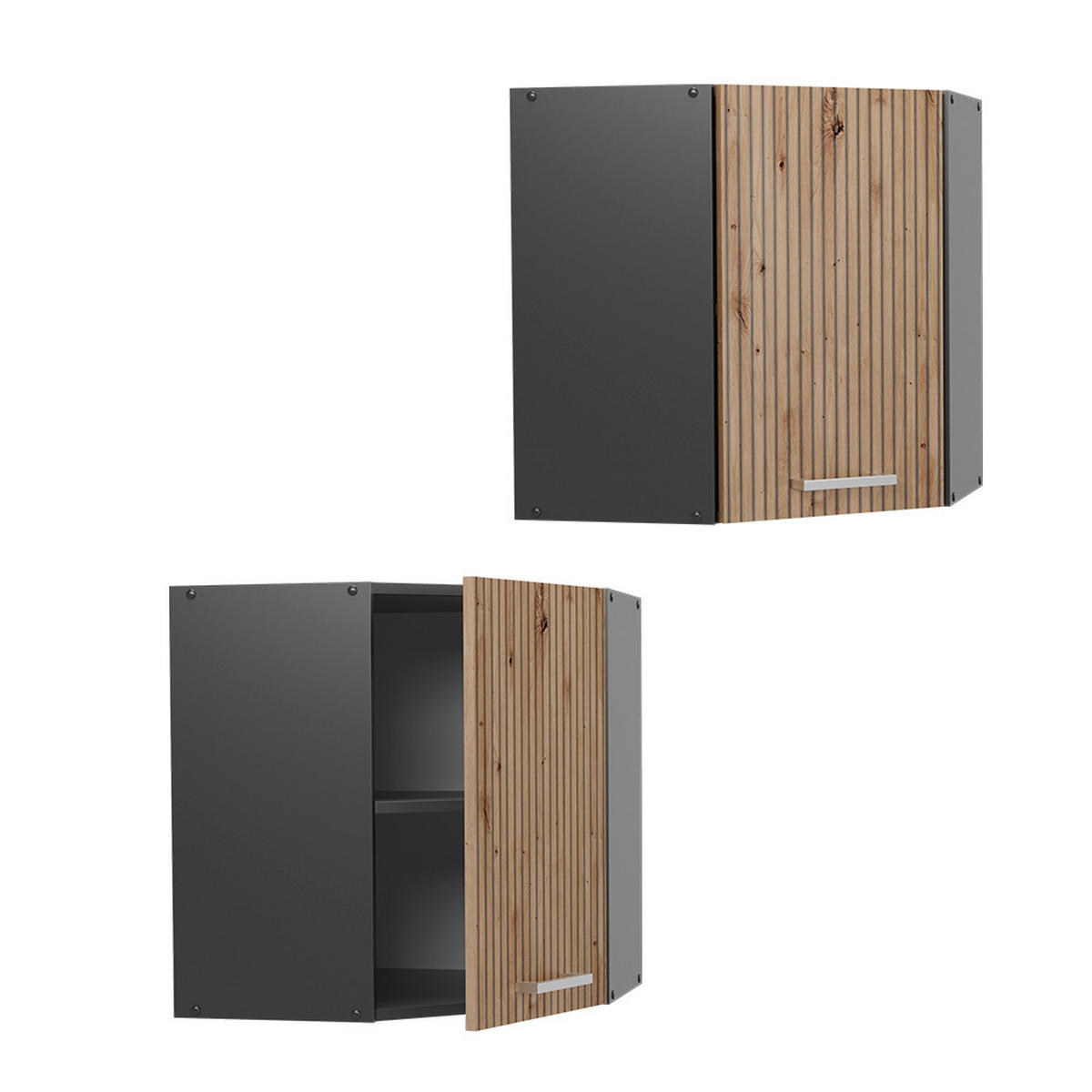 ECKHÄNGESCHRANK R-Line Artisan-Eiche 57 cm - Anthrazit/Eiche Artisan, Holzwerkstoff (57/60/34.1cm) - Vicco