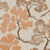 VLIESTAPETE Bäume Neutral Orange - Goldfarben/Orange, Papier/Kunststoff (52/1000cm) - Sublime