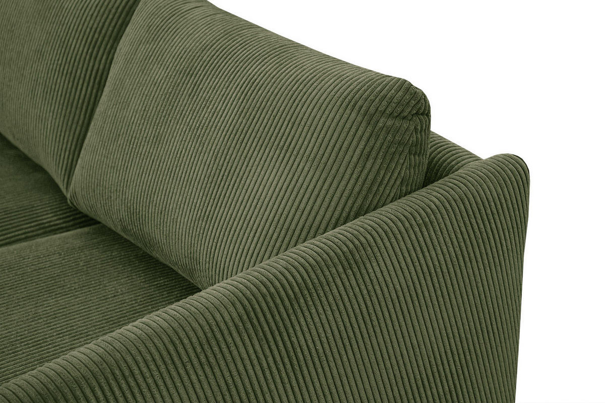 SOFA VILT 3-Sitzer, olivgrün - Schwarz/Olivgrün, Holzwerkstoff/Kunststoff (202/89/94cm) - Courtois Laville