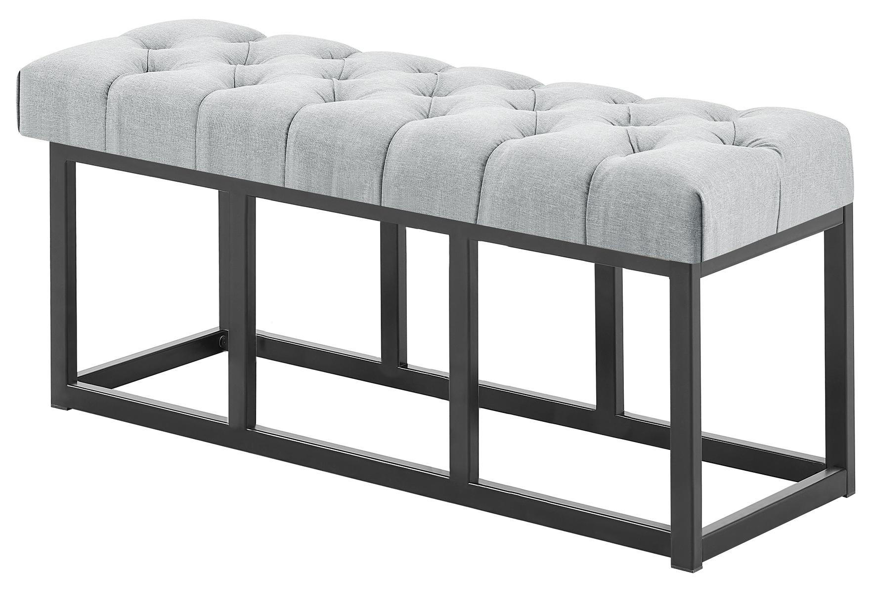 SITZBANK 100/38 cm Stoff Grau - Schwarz/Grau, Textil/Metall (100/46/38cm) - CLP
