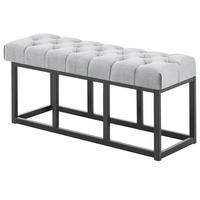 SITZBANK 100/38 cm Stoff Grau - Schwarz/Grau, Textil/Metall (100/46/38cm) - CLP