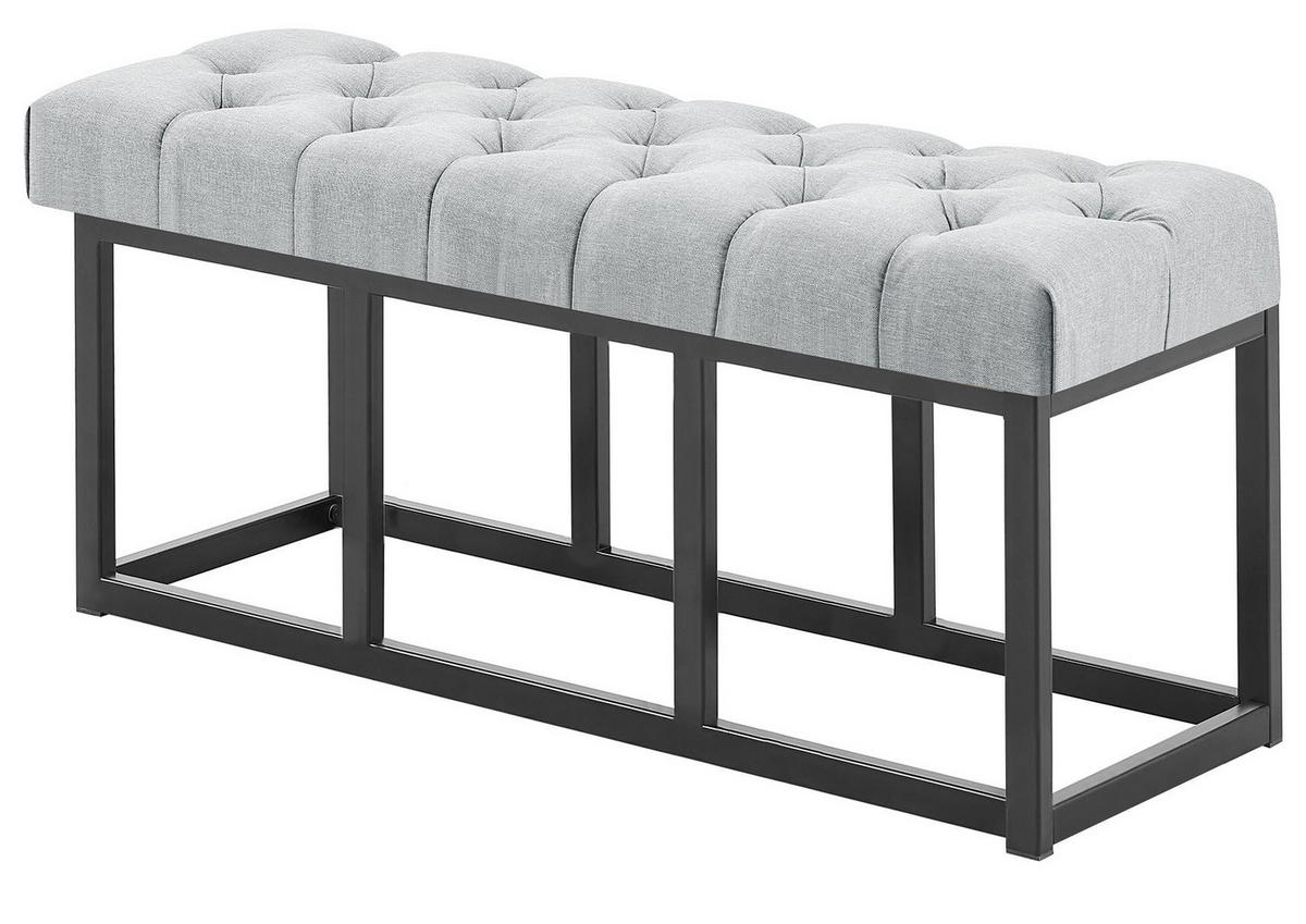 SITZBANK 100/38 cm Stoff Grau - Schwarz/Grau, Textil/Metall (100/46/38cm) - CLP