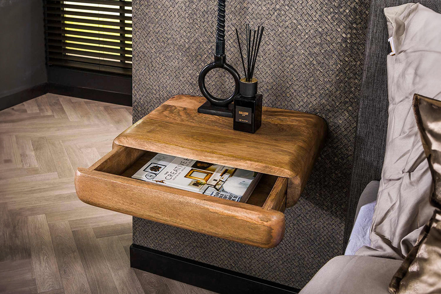 NACHTTISCH SLEK Holz Mango - Braun, Holz (45/10/35cm) - KAWOLA
