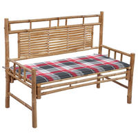 GARTENBANK mit Auflage 120 cm Bambus - Braun, Holz (55/90/120cm) - furnicato