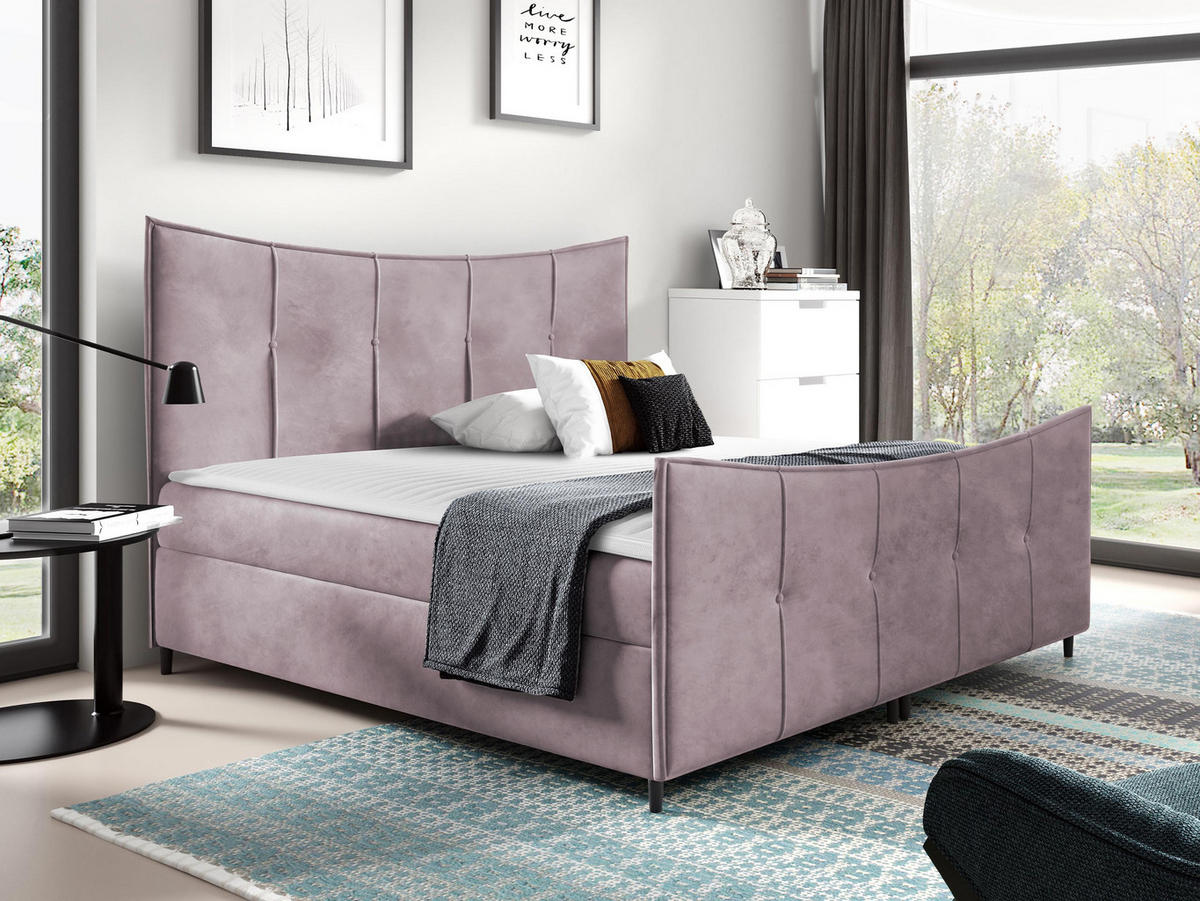 BOXBETT Bergamo Lux - H3 - Violett, Holz (180/200cm) - MIRJAN24