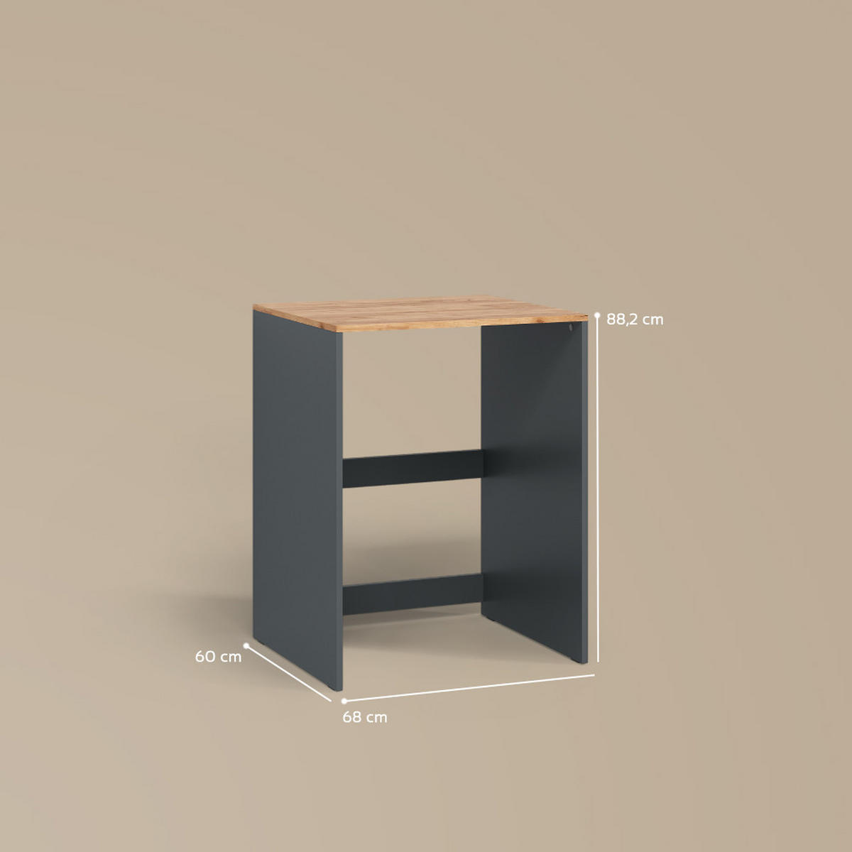 WASCHMASCHINENSCHRANK Paolina Anthrazit/Goldkraft Eiche 68 x 88.2 cm - Anthrazit/Eiche Wotan, Holzwerkstoff (68/88.2/60cm) - Livinity®