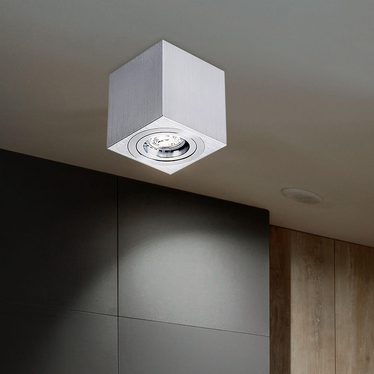 LED DECKEN SPOT DUCE Silber - Silberfarben, Metall (8/8/8.2cm)