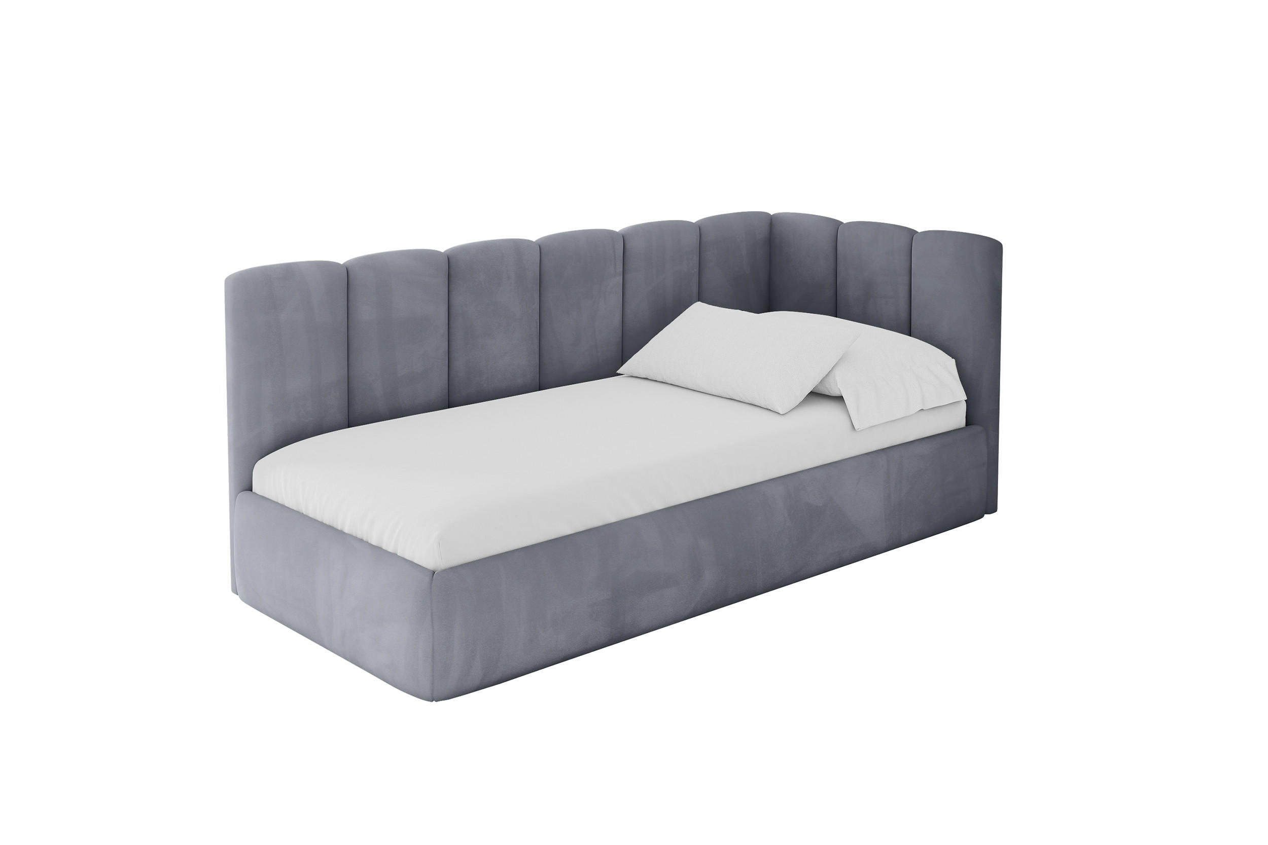 ALTDECOR JEDNOLŮŽKOVÁ POSTEL pro mládež s úložným prostorem, vlevo - DEXY 80x200 šedá