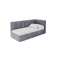EINZELLBETT Jugendbett mit Bettkasten und Matratze H3/H4, Links - DEXY 90x200 Grau - Grau, Holzwerkstoff/Textil (90/200cm) - ALTDECOR