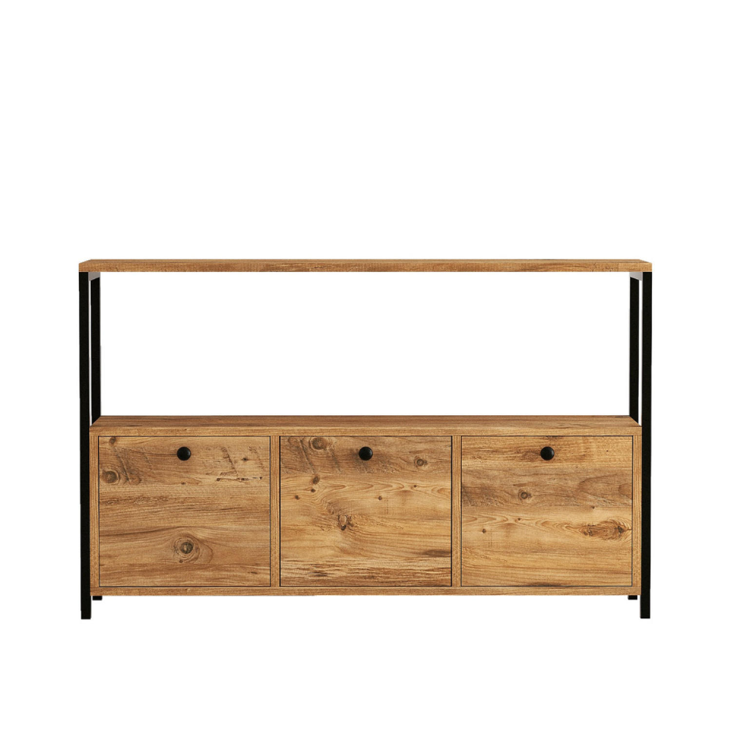 SIDEBOARD Dragor Holz Länge 120 cm industriell - Braun, Holzwerkstoff (120/75/30cm) - Concept Usine