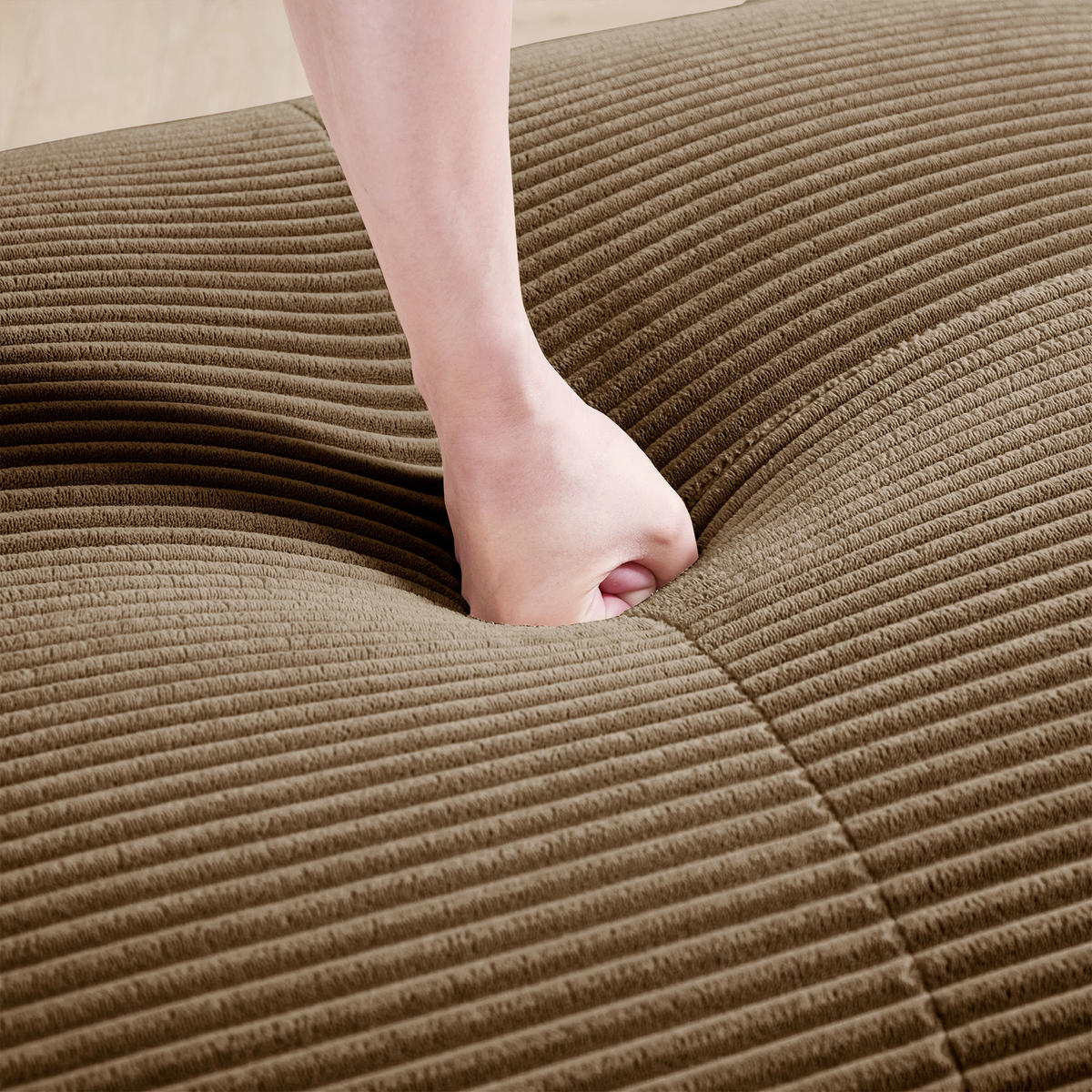 ECKSOFA DE-34025 modular 3-Sitzer Braun - Braun, Textil (178/298cm) - ComfortXL