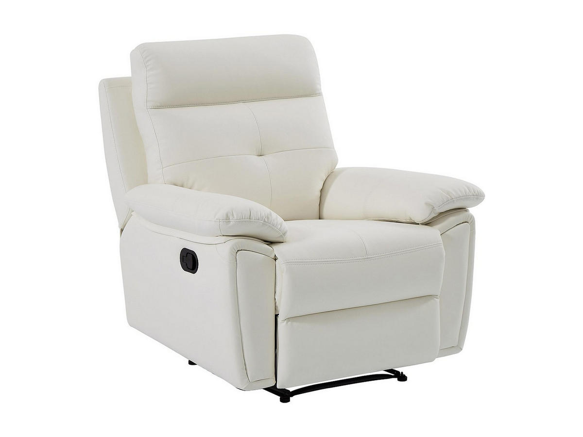 RELAXSESSEL - 1 Person-Sitzer - Leder - Weiß - - Weiß, Leder (99/101/92cm) - Vente-Unique