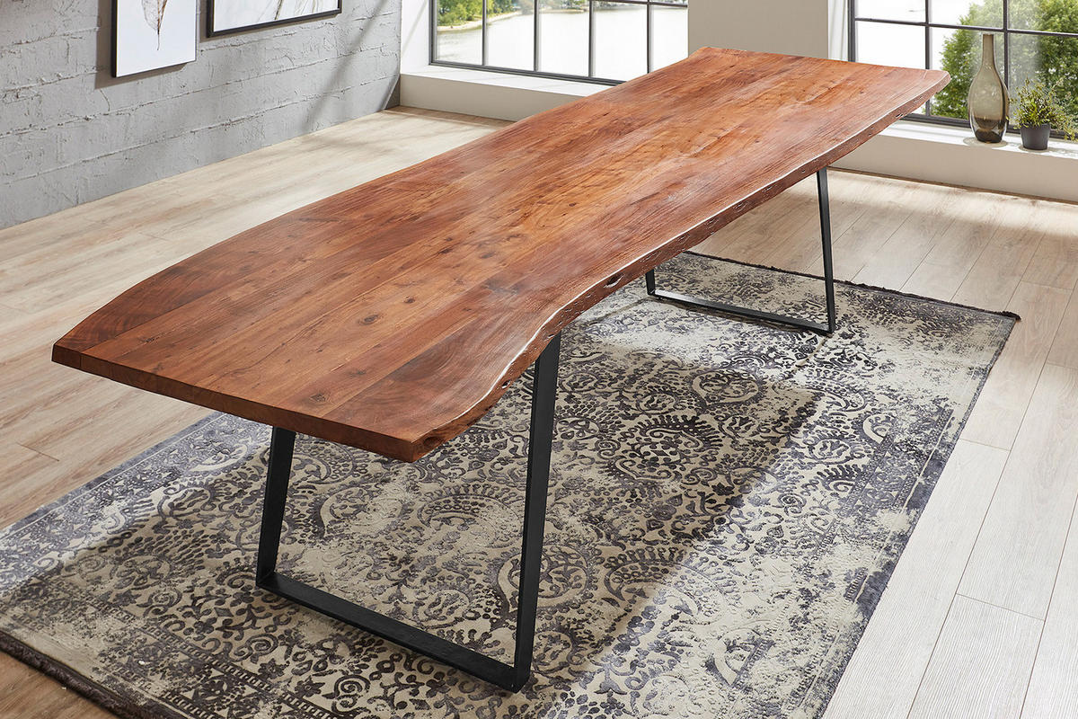 ESSTISCH HOBART - Schwarz/Braun, Holz/Metall (100/280/77cm) - SAM