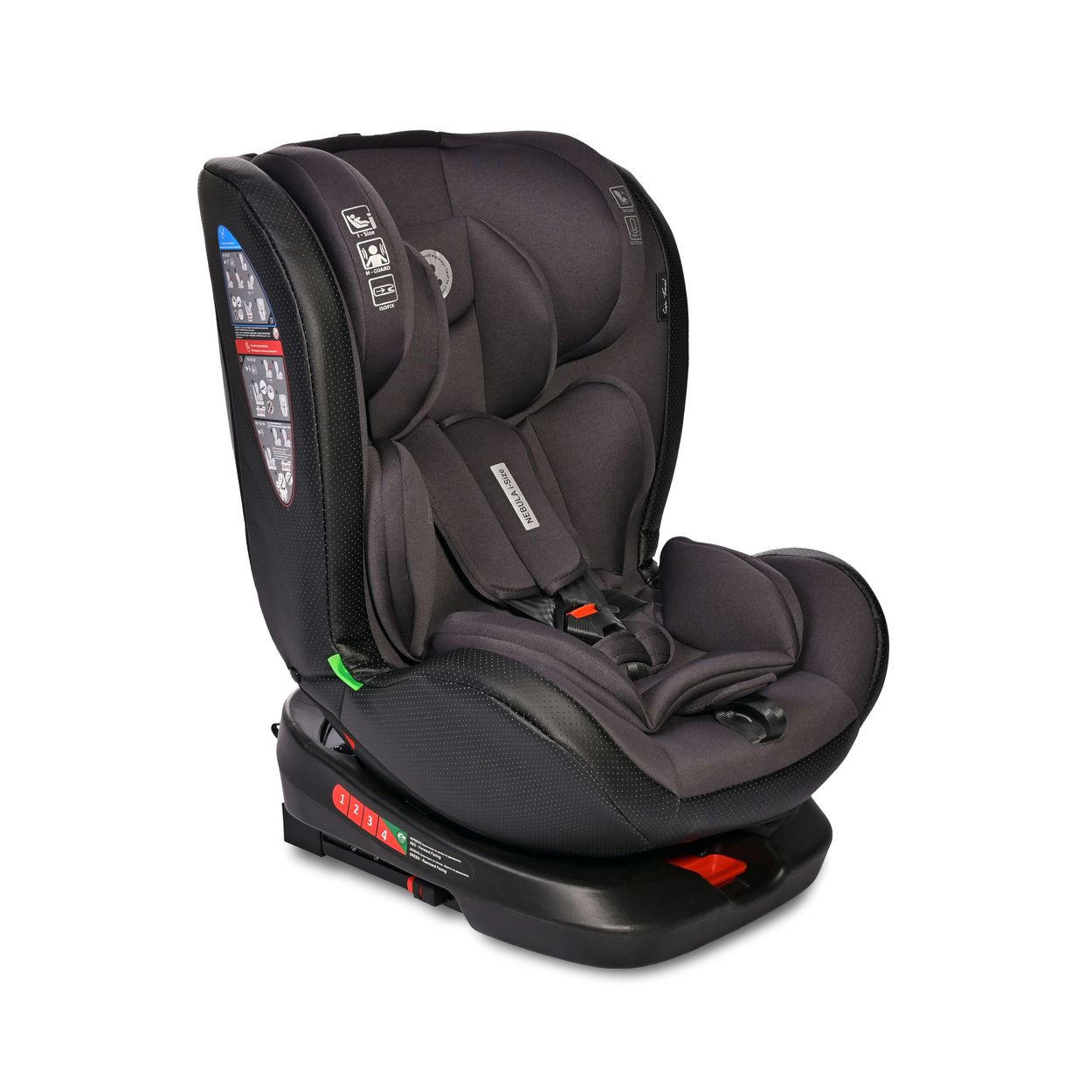 KINDERSITZ i-Size Nebula schwarz (40-150cm) Isofix, 360° drehbar, verstellbar - Schwarz, Kunststoff (46/82/53cm) - Lorelli