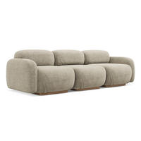 4-SITZER-SOFA Bouclé Stoff Beige - Beige/Braun, Holz/Textil (270/73/95cm) - Makamii
