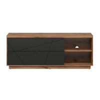 TV-MÖBEL Sven Schwarz und Holz - Schwarz, Holzwerkstoff (156/61/43cm) - Petits-meubles