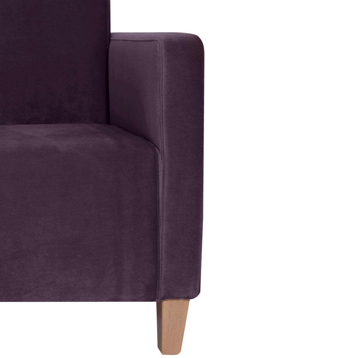 SESSEL Karol Bezug Samtvelours Buche natur / purple - Lila, Kunststoff (71/81/70cm) - 58aufmkessel