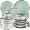TAFELSERVICE Mare, ineinander stapelbar, Mint - Mintgrün, Keramik (26.5/2.5/26.5cm) - tectake