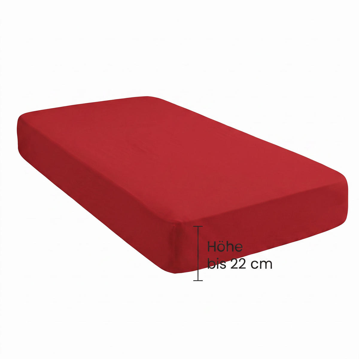 SPANNBETTTUCH Basic Jersey rot, 140x200 cm - 160x200 cm - Rot, Textil (160/200cm) - biberna