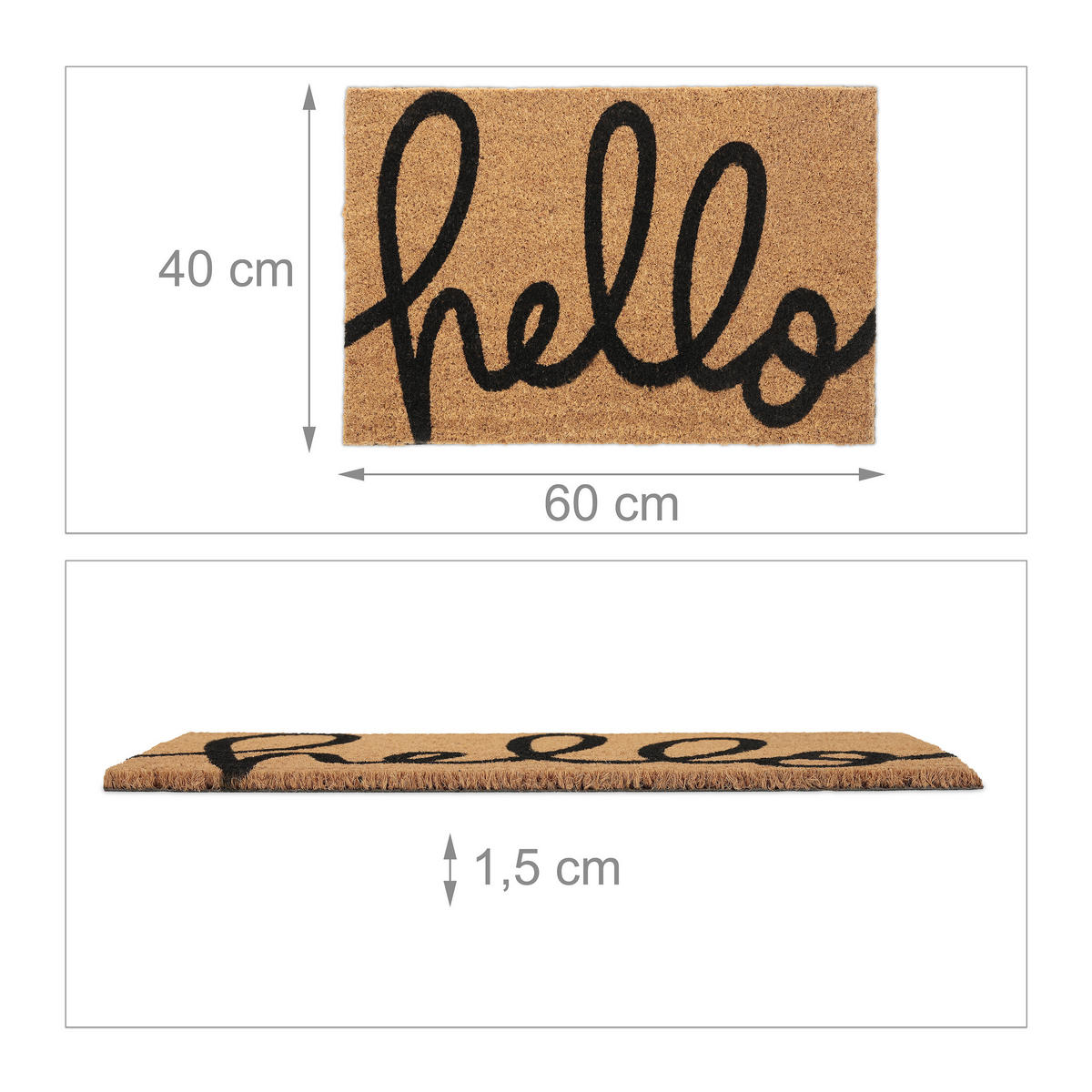 FUSSMATTE - Multicolor, Kunststoff/Textil (60/40cm) - Relaxdays