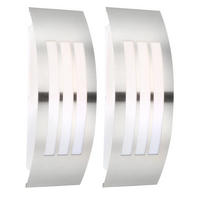 WANDLEUCHTE CORNUS Edelstahl Silber opal 2er Set - Silberfarben, Metall (10/32/9cm) - Globo Lighting