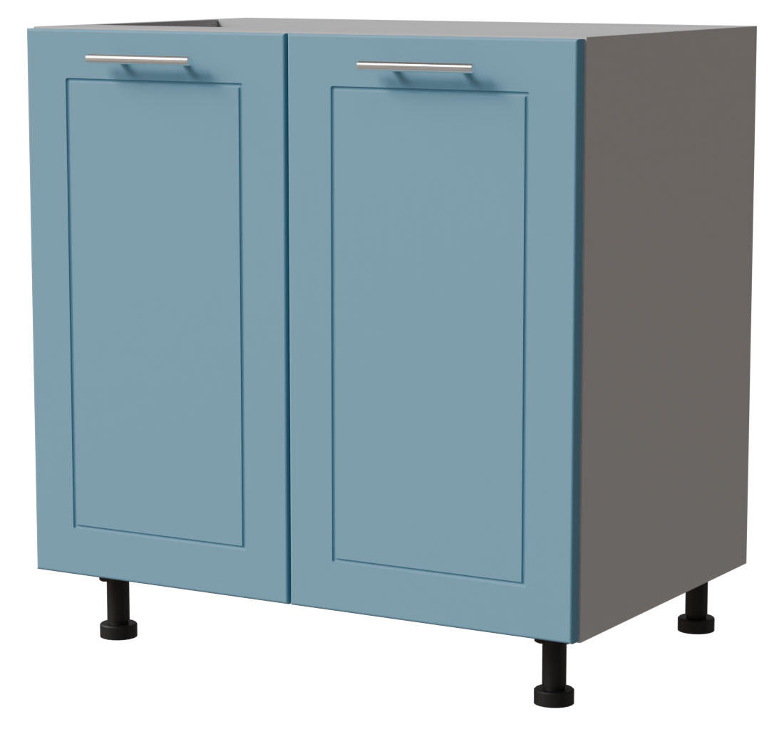 UNTERSCHRANK Bari D11/80 Grau / RAL 5024 pastellblau 80 / 50 / 82cm - Blau/Grau, Holz/Holzwerkstoff (80/82/50cm) - Feldmann-Wohnen