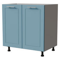 UNTERSCHRANK Bari D11/80 Grau / RAL 5024 pastellblau 80 / 50 / 82cm - Blau/Grau, Holz/Holzwerkstoff (80/82/50cm) - Feldmann-Wohnen