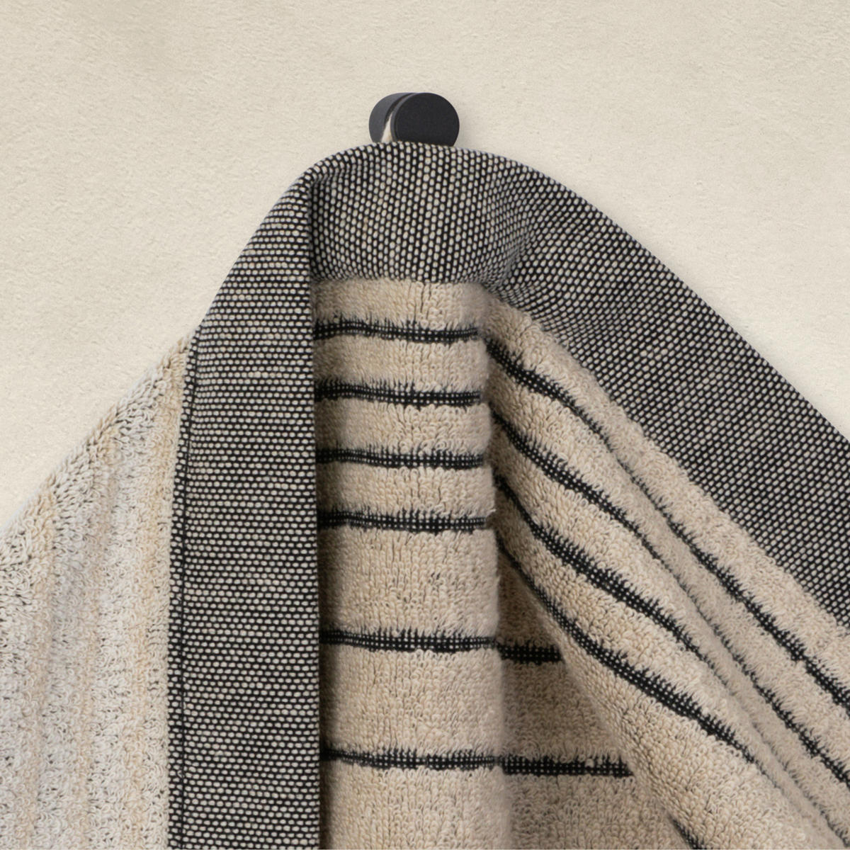 HANDTUCH EDEN - Schwarz/Naturfarben, Textil (50/100cm) - MÖVE