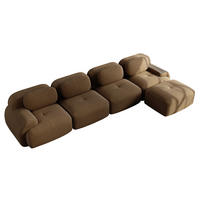 ECKSOFA in Braun mit 32D-Schaum 388/178/70 cm, Cord und ohne Montage - Braun, Textil (178/388cm) - Modenvie