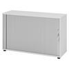 ROLLLADENSCHRANK - 2 Ordnerhöhen 40/120/74,8 cm in Grau/Silberfarben Bogengriff (Metall) - Silberfarben/Grau, Holzwerkstoff (120/74.8/40cm) - bümö