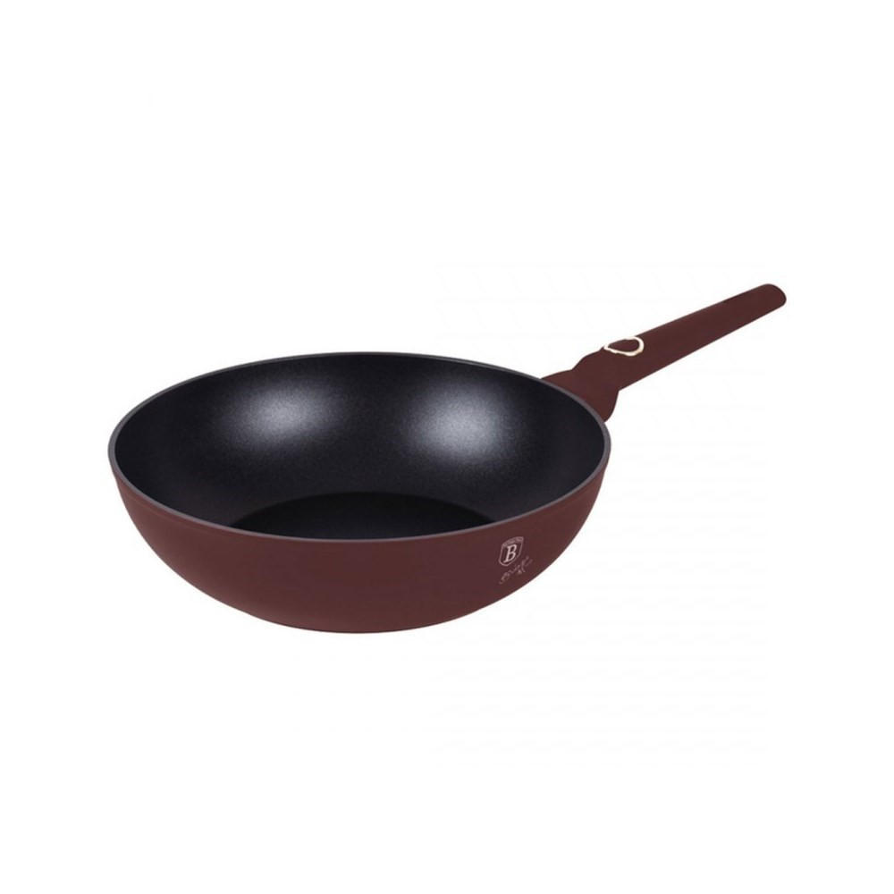 WOK Burgunderrot 28/28/7.4 cm BH8033 - Bordeaux, Metall (28cm) - Berlinger Haus