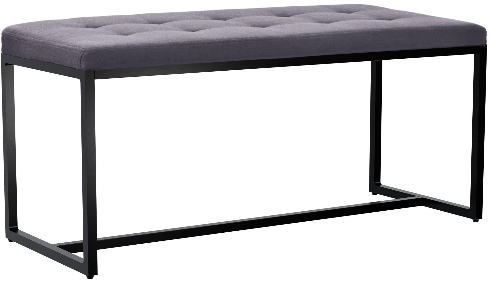 SITZBANK 100/40 cm Stoff dunkelgrau - Dunkelgrau/Schwarz, Textil/Metall (100/48/40cm) - CLP