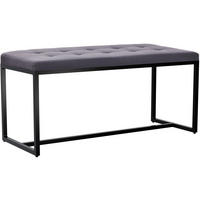 SITZBANK 100/40 cm Stoff dunkelgrau - Dunkelgrau/Schwarz, Textil/Metall (100/48/40cm) - CLP