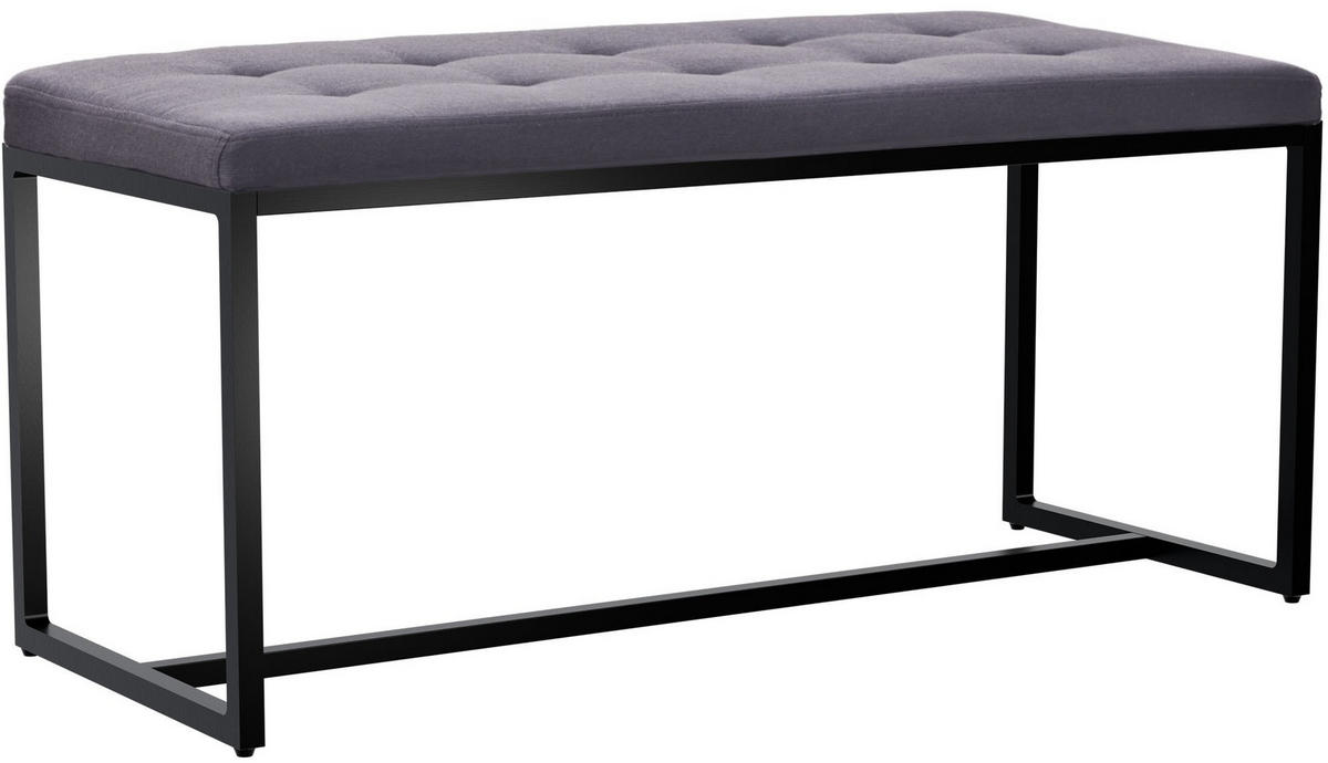 SITZBANK 100/40 cm Stoff dunkelgrau - Dunkelgrau/Schwarz, Textil/Metall (100/48/40cm) - CLP