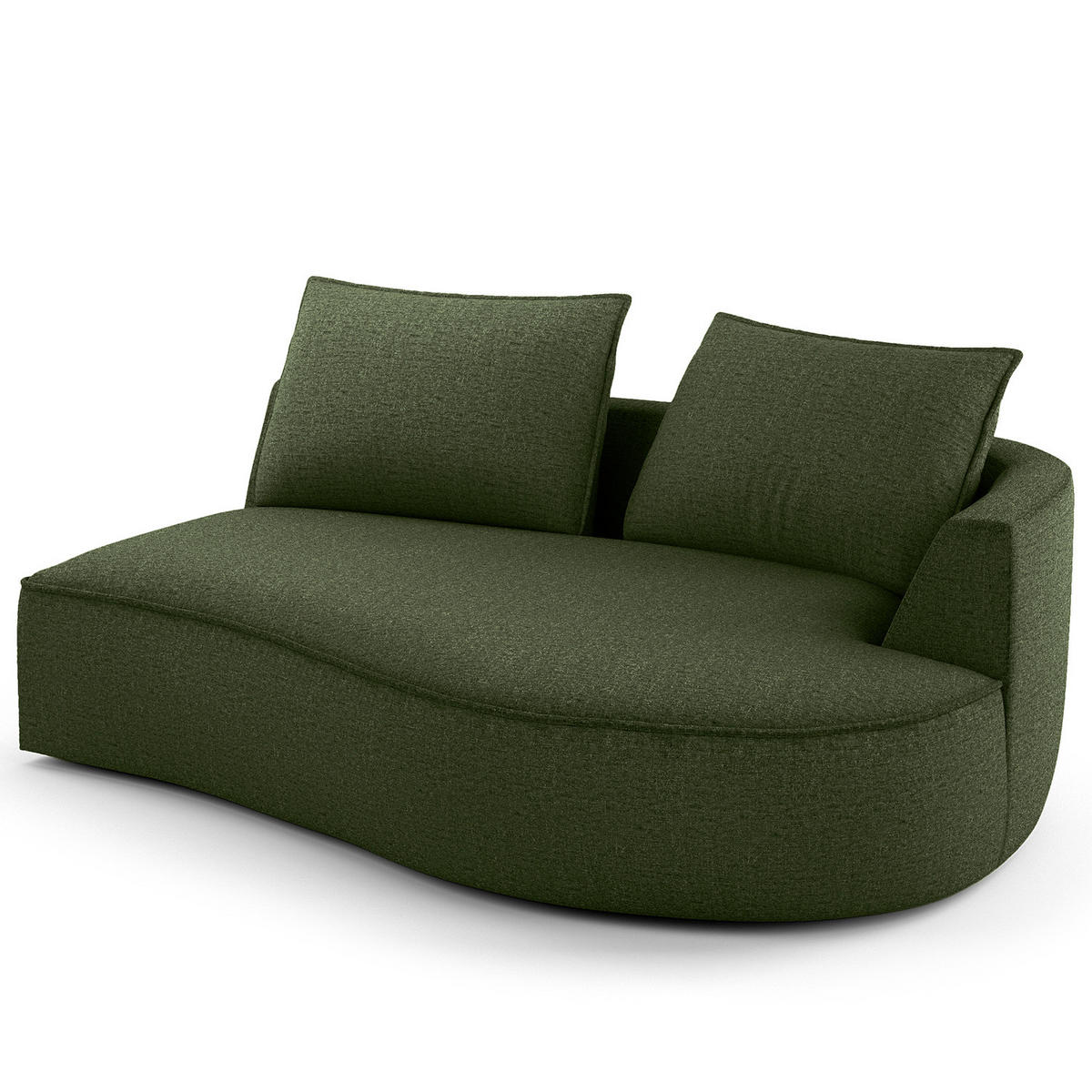 OTTOMANE - modular - Schwarz/Grün, Kunststoff/Textil (196/82/146cm) - home24