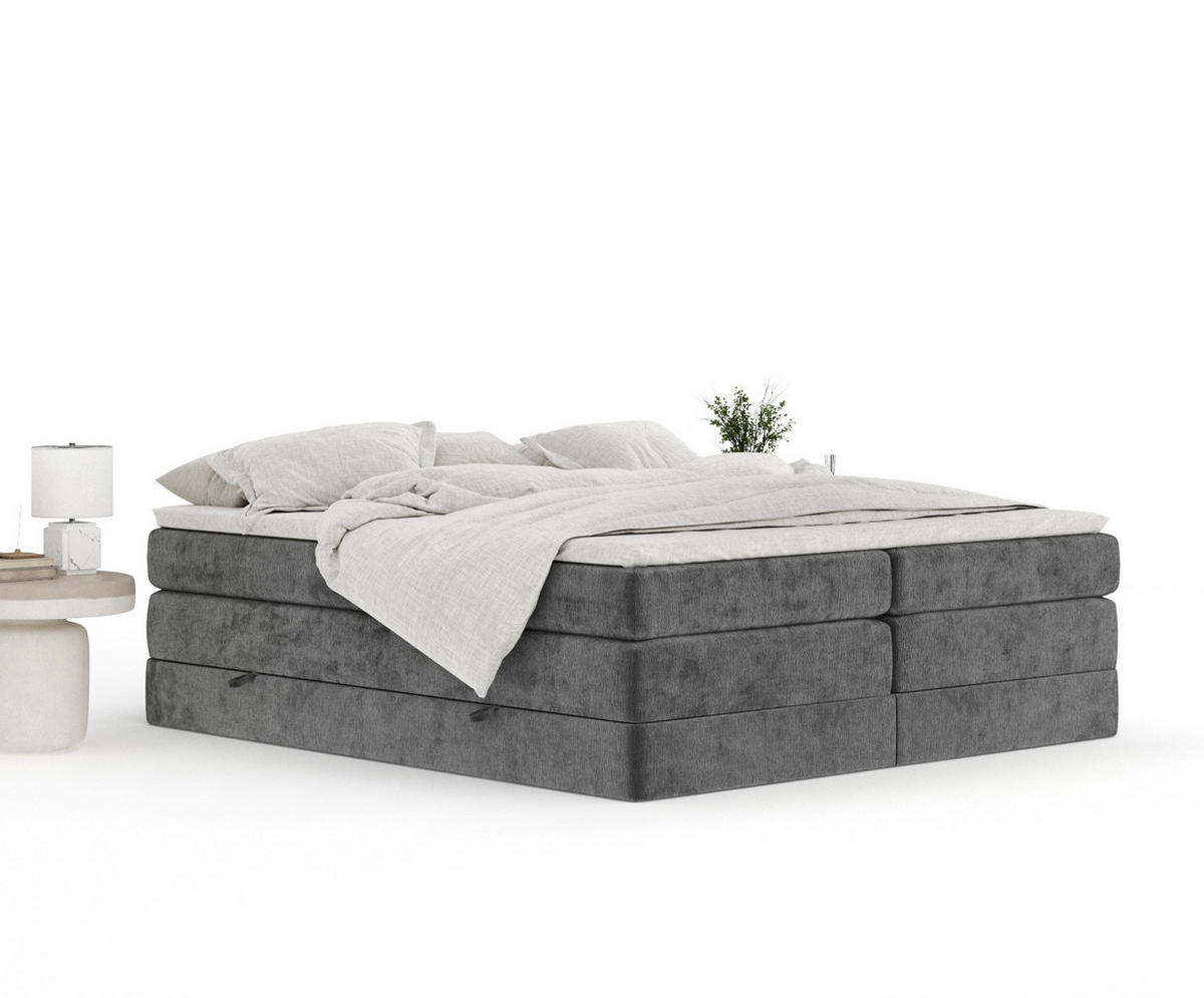 BOXSPRINGBETT Juniper Anthrazit 180/200 cm - Anthrazit/Schwarz, Holz/Holzwerkstoff (180/200cm) - Maison de Reve
