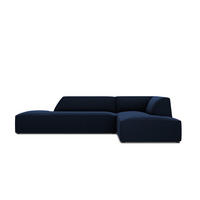 ECKSOFA rechts Ruby aus Samt königsblau 4 Sitzplätze - Blau, Textil (180/273cm) - Micadoni