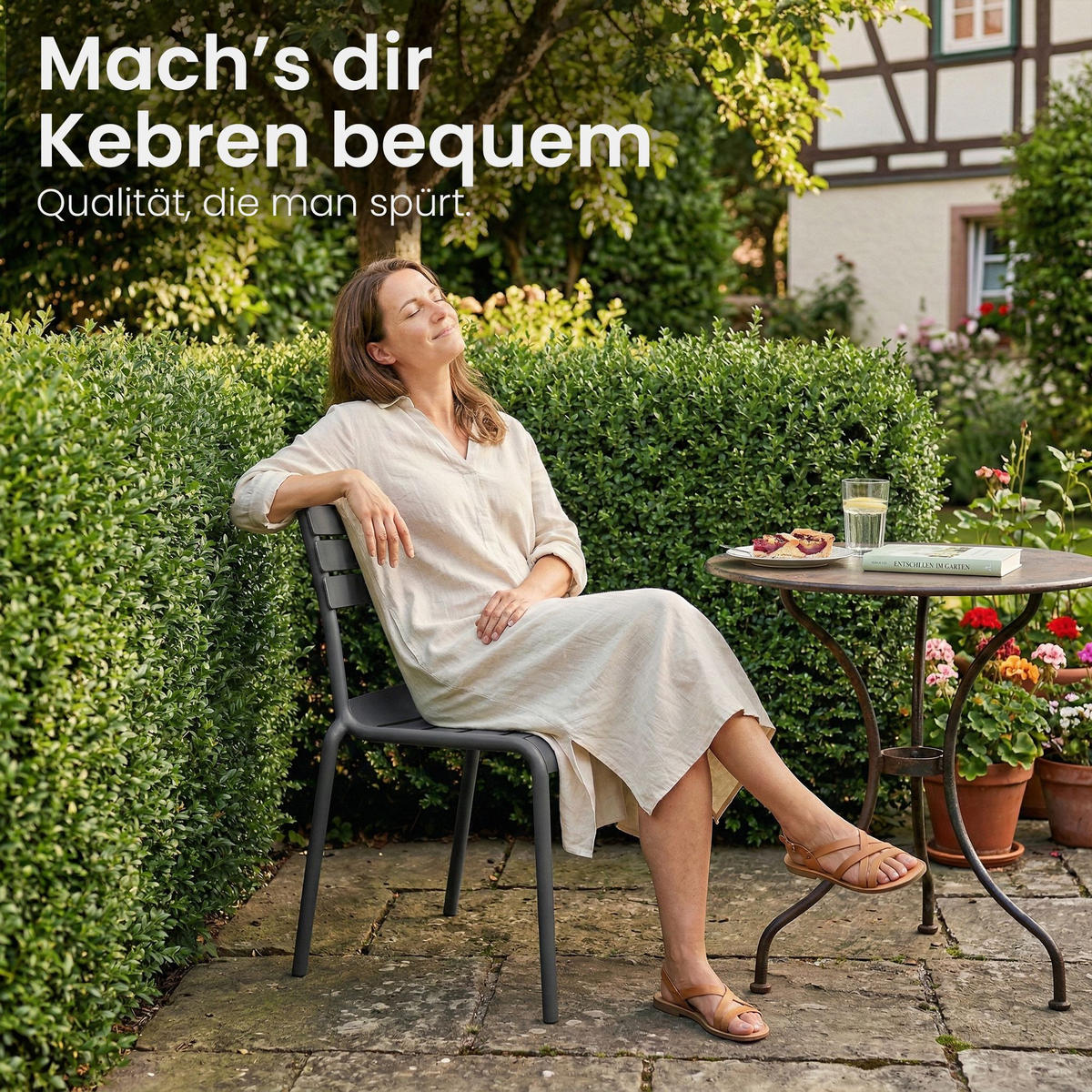 GARTENSTUHL Kunststoff Dunkelgrau - Dunkelgrau, Kunststoff (49/82/59cm) - CLP