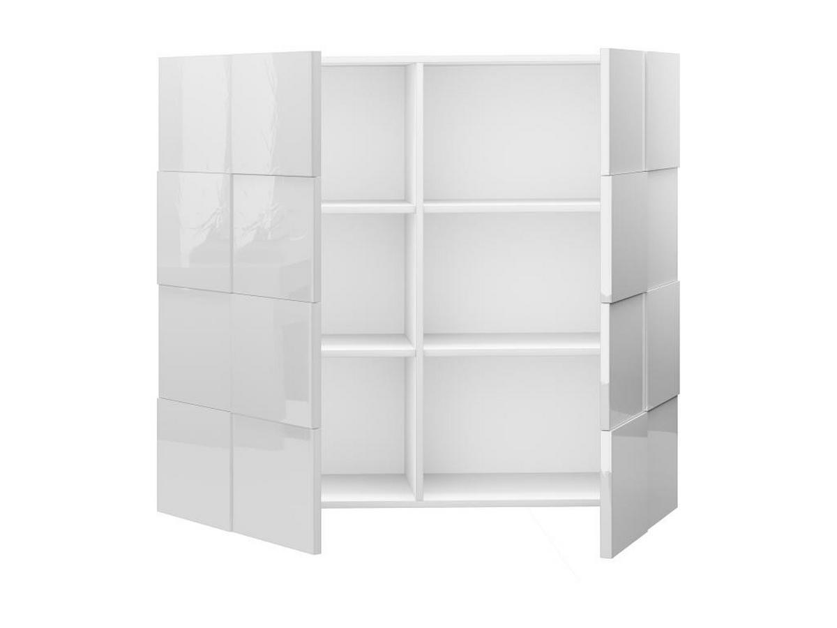 HIGHBOARD mit 2 Türen - Weiß lackiert - CALISTO - Weiß, Holz (42/111/121cm) - Vente-Unique